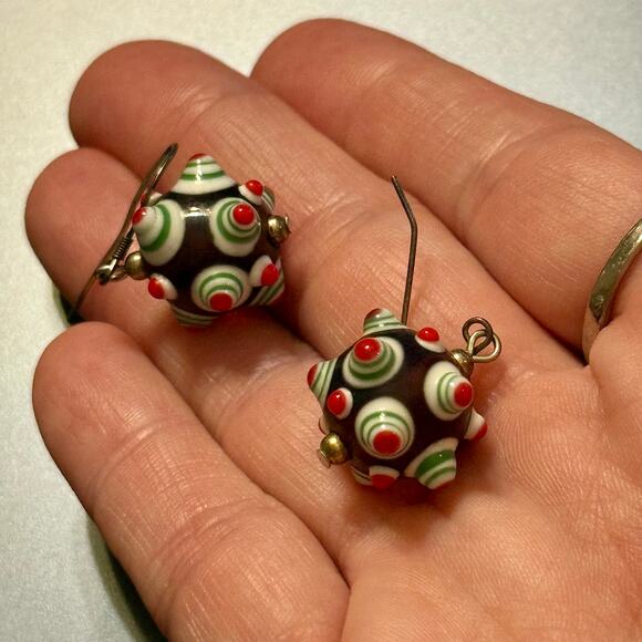 Handcrafted Lampwork Glass Beaded Earrings - Picture 4 of 5